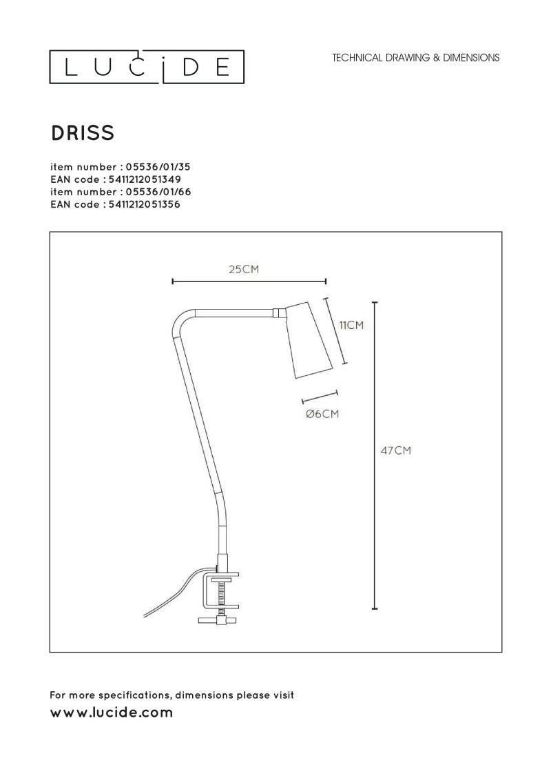DRISS Table lamp GU10 /25W Blue